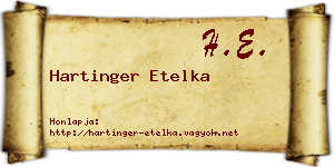 Hartinger Etelka névjegykártya